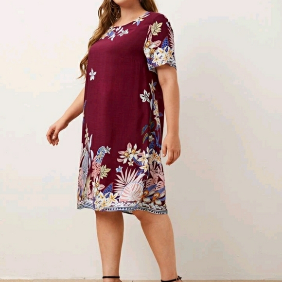 #26 Brand New Plus Maroon Tunic Dress - Picture 5 of 8